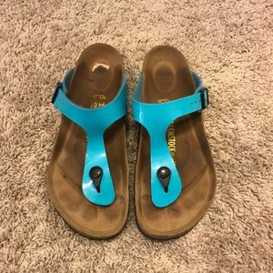 Teal Birkenstock sandals